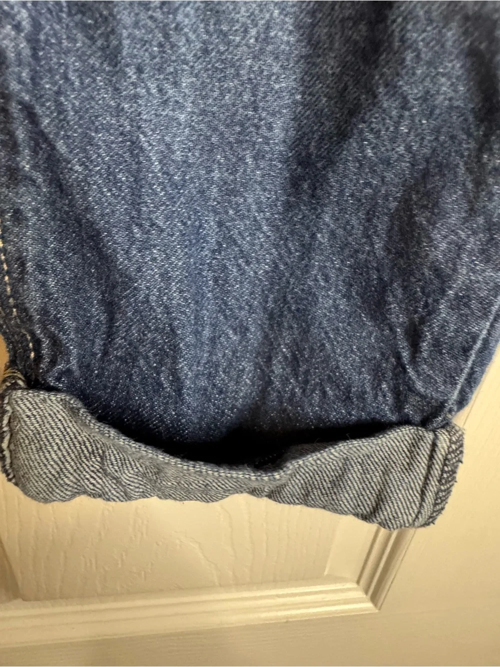OshKosh B'gosh Dark Blue Denim Overalls with Rainbow Trim